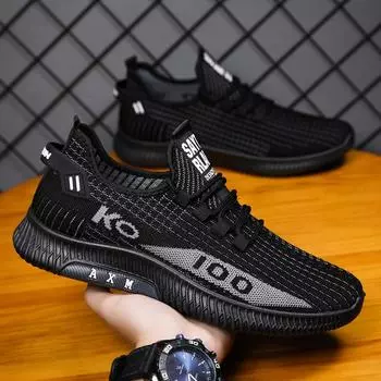 Весенние новые мужские молодежные кроссовки Guochao, летающие сетчатые кроссовки из кокоса, дышащие повседневные кроссовки, спортивные универсальные кроссовки для бега для мужчин 39