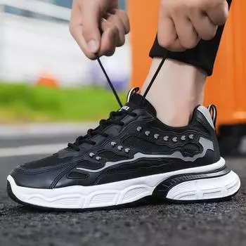 Весенние новые мужские повседневные спортивные туфли трендовая обувь на платформе для пап, кроссовки для студентов, мужские 39