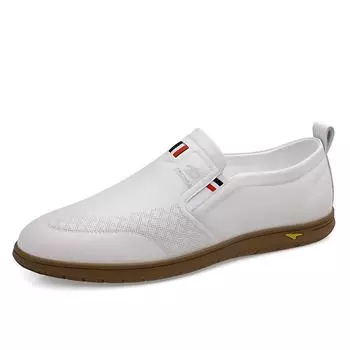 Весенние новые мужские повседневные туфли с мягкой подошвой, удобные рабочие туфли для поездок на работу, мужские уличные туфли для вождения, простые белые, бесплатная доставка 38 чёрный