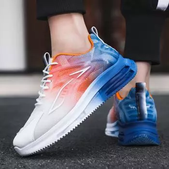 Весенние новые мужские туфли на толстой подошве, модные летающие тканые сетчатые спортивные туфли, мужские кроссовки для бега, повседневная обувь 39