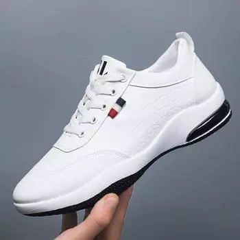 Весенние новые мужские туфли с кожаной поверхностью, спортивная повседневная обувь с мягкой подошвой, простая дорожная модная стильная одежда, легкие кроссовки 39