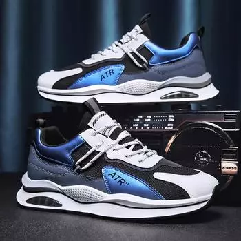 Весенние новые низкие повседневные спортивные туфли на шнуровке сетчатые дышащие кроссовки для бега мужские кроссовки индивидуальные цветовые сочетания модные мужские кроссовки 39