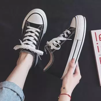 Весенние новые парусиновые туфли с толстой подошвой, увеличивающие рост, женские классические туфли в стиле ретро, маленькие белые туфли, матерчатые туфли в студенческом стиле 35 белый