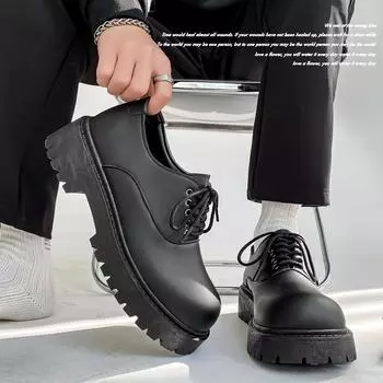 Весенние новые яркие кожаные туфли с большой головкой, мужская повседневная обувь, мужские маленькие кожаные туфли 39-44 39 чёрный