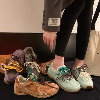 Весенние новые ретро-кроссовки из натуральной кожи, дышащие, контрастного цвета, плоские спортивные Cortez для женщин 35