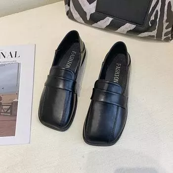 Весенние новые стильные винтажные туфли на плоской подошве женские туфли с одним ремешком в британском стиле обувь для отдыха форма носка другой резиновый материал верха 35