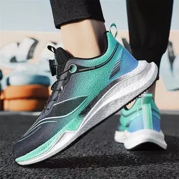 Весенние новые светящиеся пояса с вращающейся пряжкой подошва из настоящего попкорна мужские спортивные туфли на шнуровке кроссовки для бега 36