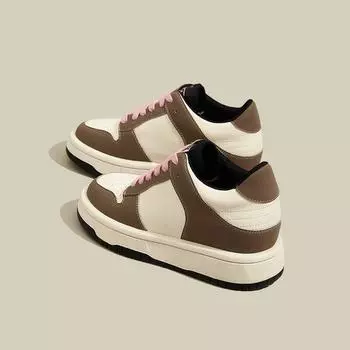 Весенние новые тонкие туфли одинакового цвета на шнуровке с круглым носком, женские кожаные туфли в стиле ретро для активного отдыха, женские туфли для доски, увеличивающие рост 35