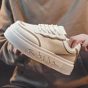 Весенние новые туфли на плоской подошве. Белые повседневные туфли. Туфли на толстой подошве. 39