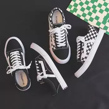 Весенние новые туфли Vance Canvas, женская классическая ретро-обувь для пар, повседневная обувь для студентов, скейтбордистская обувь Guochao 35 чёрный