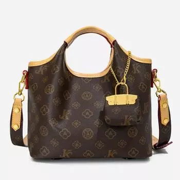 Весенние новые женские сумки, модные ретро-сумки-ведра, роскошные контрастные цветные набивные женские сумки через плечо, двухслойные женские сумки-мессенджеры абрикосовый