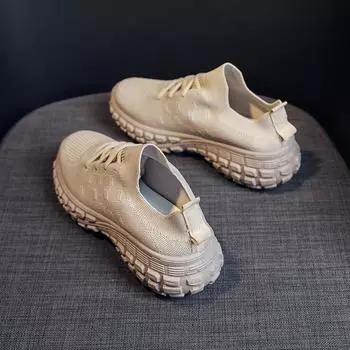 Весенние новые женские туфли на шинной подошве, папины туфли на шнуровке, мягкая подошва, удобная женская обувь, знаменитости из Интернета, такие же, как и уличные повседневные туфли 36