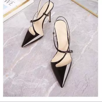 Весенние новые золотые серебряные туфли-лодочки женские модные заостренные женские элегантные тонкие высокие каблуки ажурные элегантные женские туфли на каблуке Tacones 35 чёрный