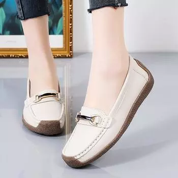 Весенние одинарные женские модные туфли Bean Shoes Женская модная и универсальная повседневная женская обувь 35 бежевый