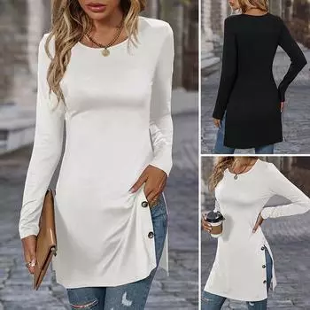 Весенние офисные рубашки, женские модные длинные топы, элегантная рабочая блузка с длинными рукавами, праздничная блузка, женская сорочка большого размера S чёрный