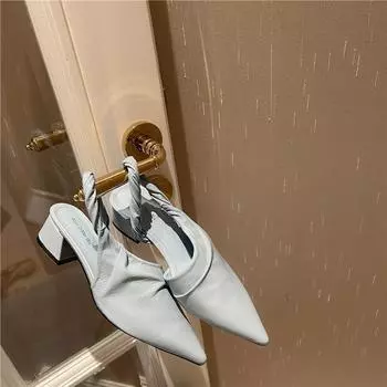 Весенние плиссированные женские туфли-лодочки, сандалии без шнуровки с острым носком, дизайнерские модельные туфли высокого качества, женская рабочая обувь568 35 жемчужина белый