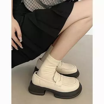 Весенние повседневные ретро-лоферы на толстой подошве для женщин 35 темно-коричневого