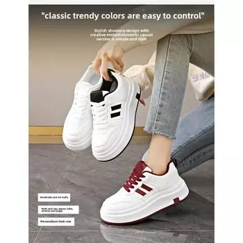 Весенние повседневные туфли на толстой подошве, повседневная спортивная обувь и кроссовки для девушек в белых туфлях 36 белый