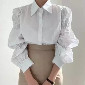 Весенние простые свободные женские топы с лацканами, однобортная рубашка с эффектом потертости XS белый