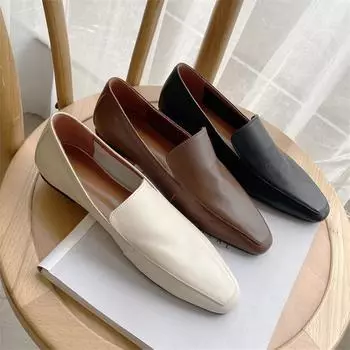 Весенние роскошные женские лоферы из натуральной кожи, мягкие удобные повседневные туфли на плоской подошве, женская обувь без шнуровки, черного, бежевого, коричневого цвета 4 красно-коричневый