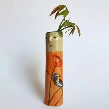 Весенние семейные вазы-бутоны Богемная семейная ваза из смолы Милые персонажи Расписанные вручную персонализированные вазы