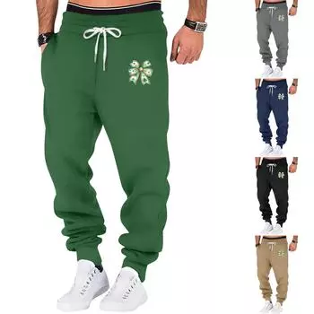 Весенние спортивные брюки для фитнеса мужские свободные повседневные спортивные штаны из хлопка M чёрный