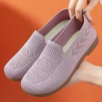 Весенние старые пекинские тканевые туфли женские сетчатые туфли дышащие плоские легкие туфли с одной педалью полые сетчатые туфли для пожилых мам 36