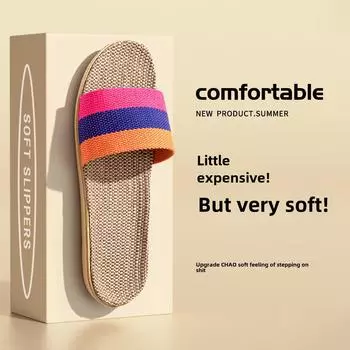 Весенние тапочки в японском стиле из хлопка и льна 2025 г.: Женские, впитывающие пот, нескользящие, для всех сезонов 42-43 (fits 41-42) синий