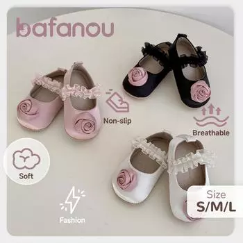 Весенние туфли для малышей 0-1 года с мягкой подошвой, однотонные детские туфли с цветочным принтом, туфли принцессы bafanou X1015 S(11cm) розовый