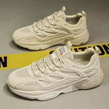 Весенние туфли для папы с низким верхом, мужская обувь, корейская версия модной мужской спортивной обуви, повседневные одинарные туфли, дышащая сетка, универсальная модная обувь 39 абрикосовый