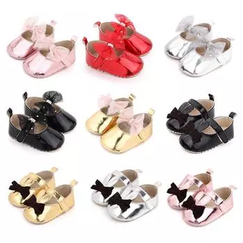 Весенние туфли принцессы на дышащей сетке с бантом на плоской подошве для маленьких девочек, прогулочная обувь на мягкой подошве для малышей 11-S