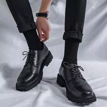 Весенние туфли в студенческом стиле с толстой подошвой и плоской подошвой, мужские повседневные туфли в британском стиле M102-R 40 чёрный