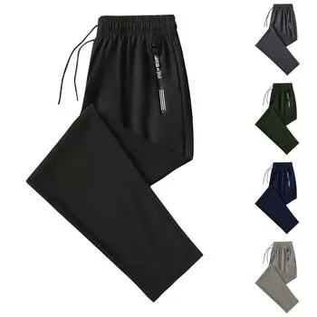 Весенние уличные длинные брюки прямого покроя свободные спортивные спортивные брюки универсальные повседневные брюки L