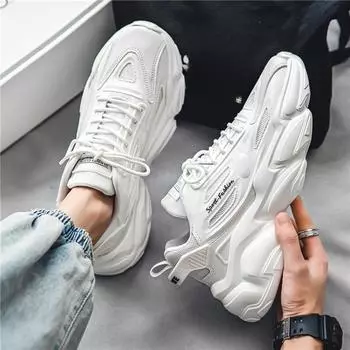 Весенние универсальные повседневные кроссовки для бега, нескользящие кроссовки для туризма и спорта, толстая подошва, внутренняя высота 39