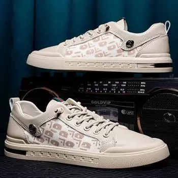 Весенние вулканизированные туфли для мужчин, модные мужские кожаные повседневные туфли, хит продаж, удобные и прочные мужские туфли на плоской подошве Zapatillas De Hombre 39 белый