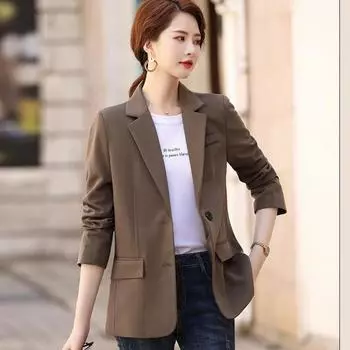 Весенние женские блейзеры и куртки в британском стиле с надрезом, черная рабочая одежда M чёрный