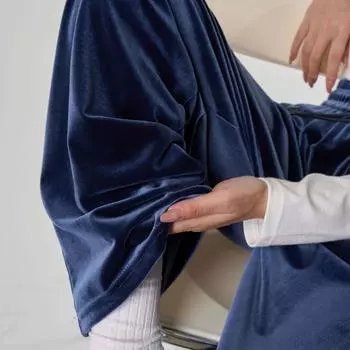 Весенние женские брюки-шаровары в стиле ретро из бархата с широкими штанинами — свободные, повседневные, высокого класса, 400 г XL (120-140 lbs)