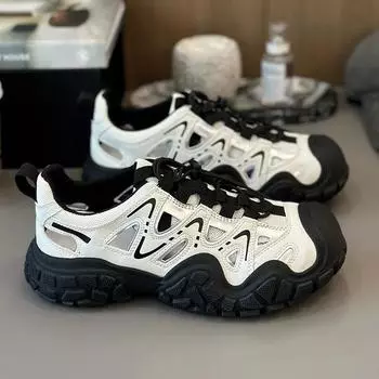 Весенние женские кроссовки для походов на открытом воздухе, спортивная обувь Daddy, кроссовки на платформе со шнуровкой для женщин, роскошная сетчатая дышащая обувь 35