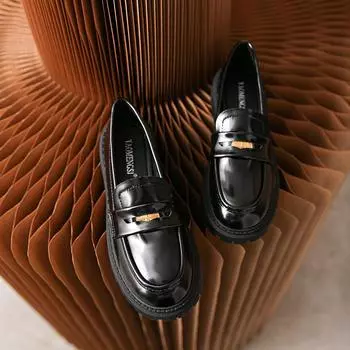 Весенние женские мокасины из натуральной кожи, винтажные туфли на платформе, высокие каблуки, женская повседневная обувь, британский стиль, размер 34-43 35