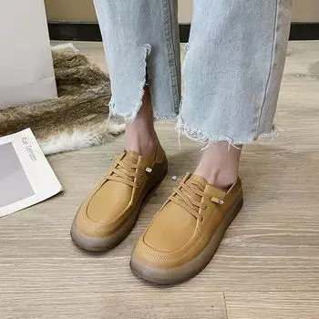 Весенние женские повседневные мокасины с плоской подошвой 35 бежевый