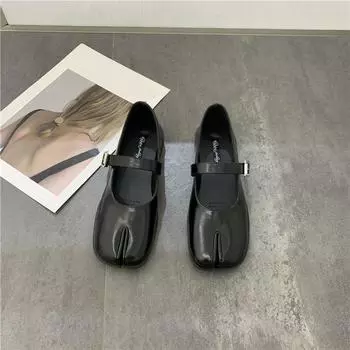 Весенние женские сандалии с разрезным носком Мэри Джейн балетки женские туфли-лодочки женские ретро винтажные повседневные туфли для девочек 40 чёрный