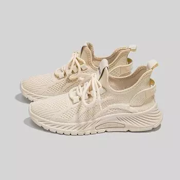 Весенние женские сетчатые дышащие кроссовки Fly Weave 2024 года, новые повседневные универсальные белые спортивные туфли на плоской подошве, женские кроссовки для бега на открытом воздухе 35 красный