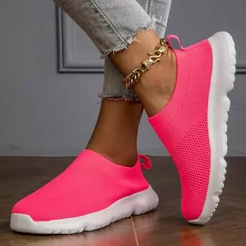 Весенние женские сетчатые повседневные туфли дышащие легкие прогулочные кроссовки туфли с плоской подошвой противоскользящие вулканизированные туфли новые 36 чёрный