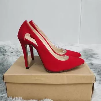 Весенние женские туфли-лодочки на шпильках, модные сексуальные туфли на высоком каблуке 11 см с острым носком, туфли на высоком каблуке для вечеринки и платья, свадебные туфли 35 чёрный