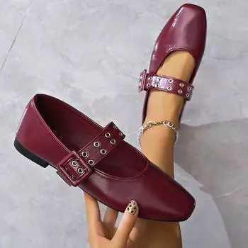 Весенние женские туфли на плоской подошве Модные туфли с закрытым носком и мягкой подошвой Лоферы Противоскользящие износостойкие низкие кроссовки Zapatos De Mujer 36 красный