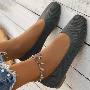 Весенние женские туфли на плоской подошве, новые вязаные носки, кроссовки, дышащие, женские туфли без застежек с круглым носком, размер 36-43, легкая обувь 36