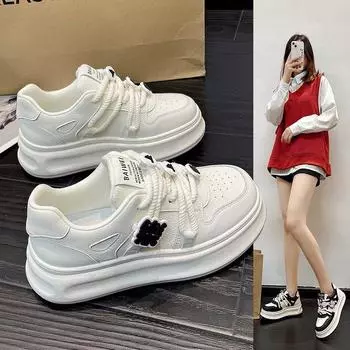 Весенние женские туфли на шнуровке красного цвета с низкой посадкой. Универсальные женские туфли на толстой сетчатой подошве. 35 красный