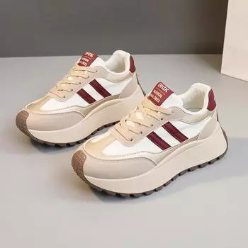 Весенние женские туфли на толстой подошве, летние повседневные кожаные кроссовки в стиле пэчворк, повседневные туфли из вулканизированной кожи, женские туфли Chaussure Femme 35