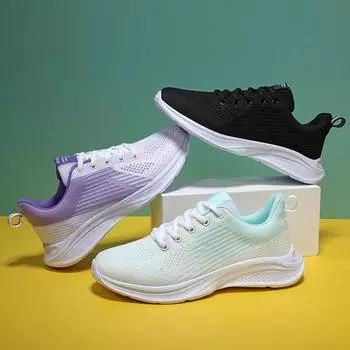 Весенние женские туфли, спортивная обувь из плетеной сетки, женские дышащие повседневные кроссовки с мягкой подошвой, нескользящие 41