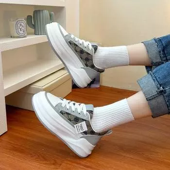 Весенние женские туфли студенческие толстые подошвы повседневные спортивные туфли 36 зелёный